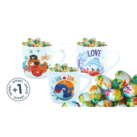 3 Mugs garnis + 1 offert...
