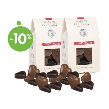 lot de 2 étuis coeur caramel