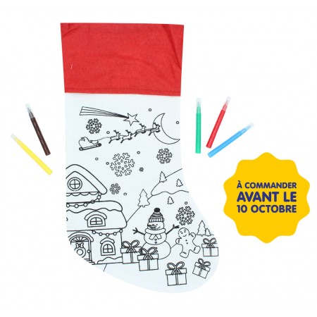 Chaussette de Noël à colorier
