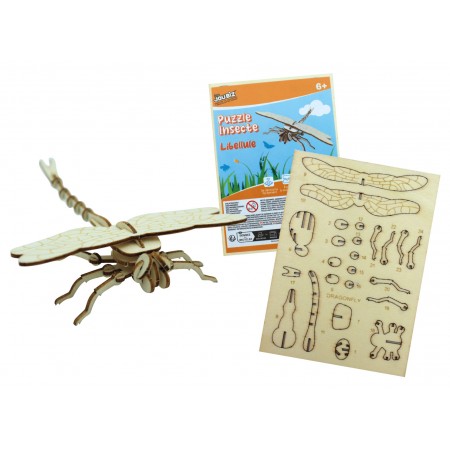 Puzzle 3D Libellule bois